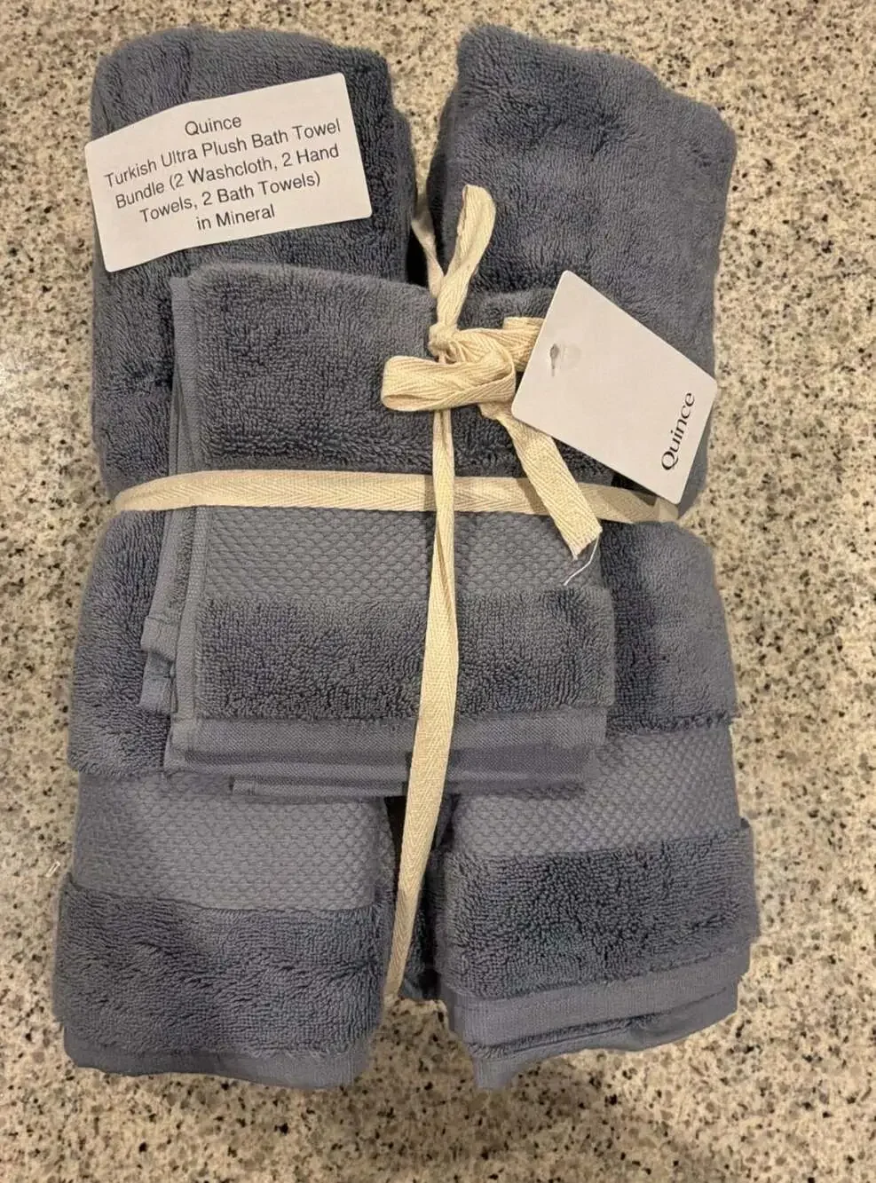Quince Turkish Ultra Plush Bath Towel Bundle 6-Piece Set in Mineral